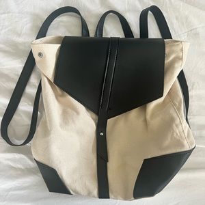 Black and cream backpack